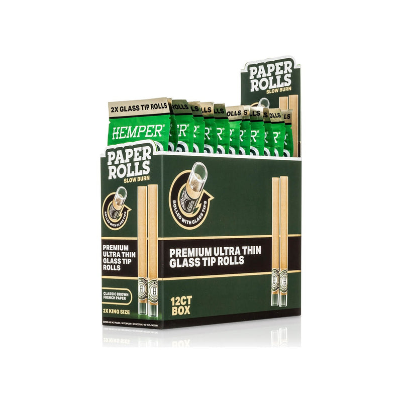 Hemper Classic Brown Glass Tipped Paper Rolls