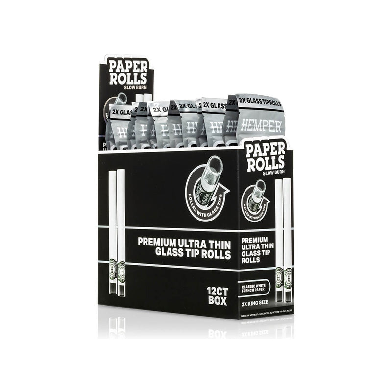 Hemper Classic White Glass Tipped Paper Rolls