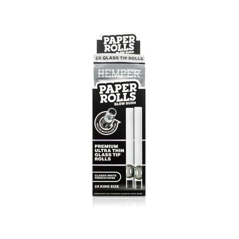 Hemper Classic White Glass Tipped Paper Rolls