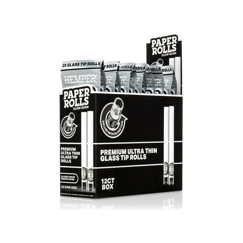Hemper Classic White Glass Tipped Paper Rolls