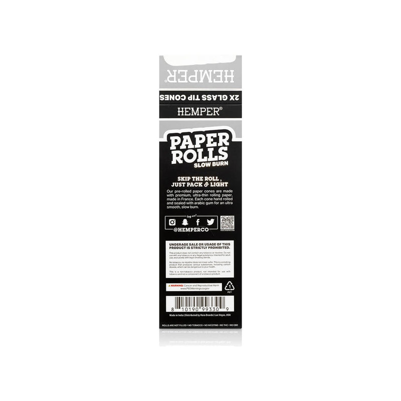 Hemper Classic White Glass Tipped Paper Rolls