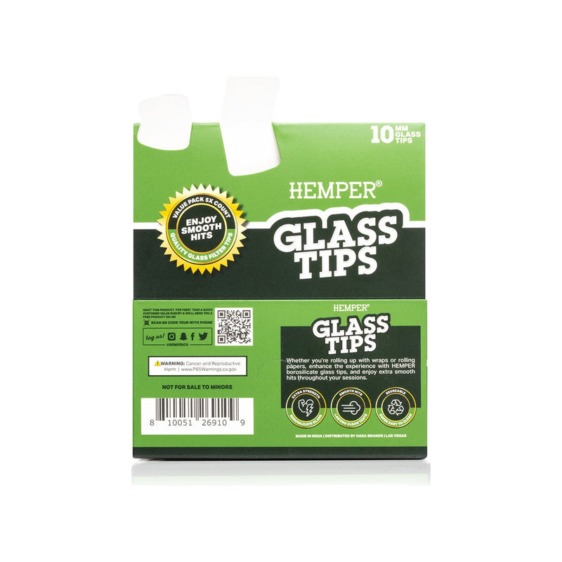 Hemper Glass Filter Tips 5pcs 10mm