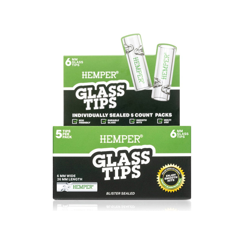 Hemper Glass Filter Tips 5pcs 6mm