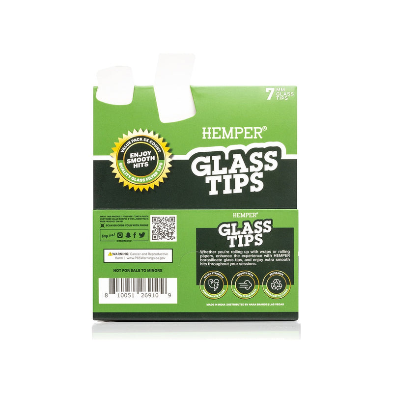 Hemper Glass Filter Tips 5pcs 7mm