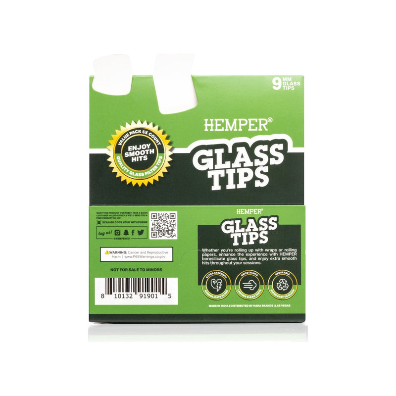 Hemper Glass Filter Tips 5pcs 9mm