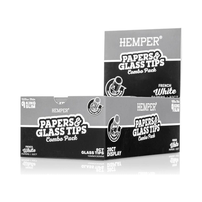 Hemper King Size Classic White Paper + 10mm Glass Tips