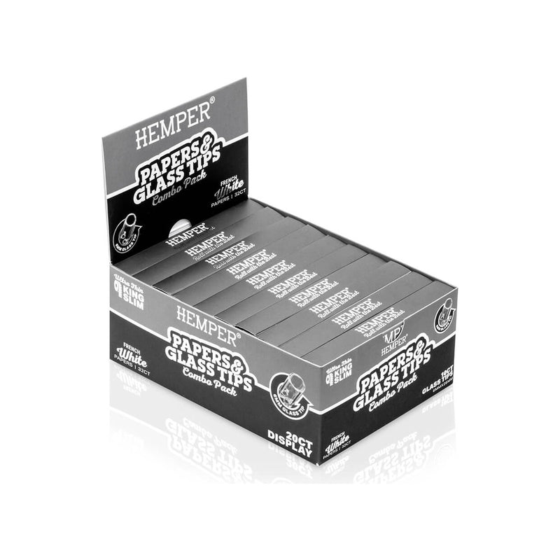 Hemper King Size Classic White Paper + 6mm Glass Tips