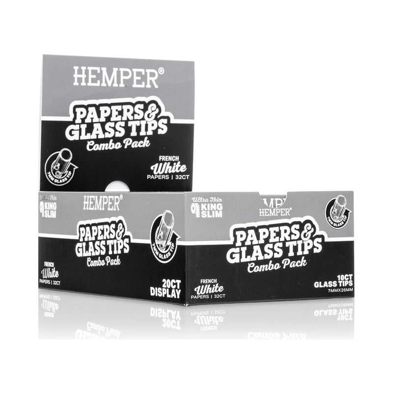 Hemper King Size Classic White Paper + 7mm Glass Tips