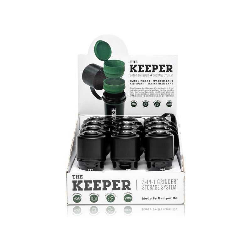Hemper The Keeper 3-in-1 Grinder + Storage All Black
