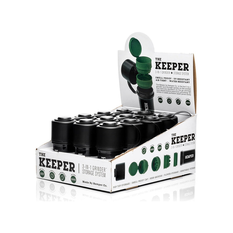 Hemper The Keeper 3-in-1 Grinder + Storage All Black
