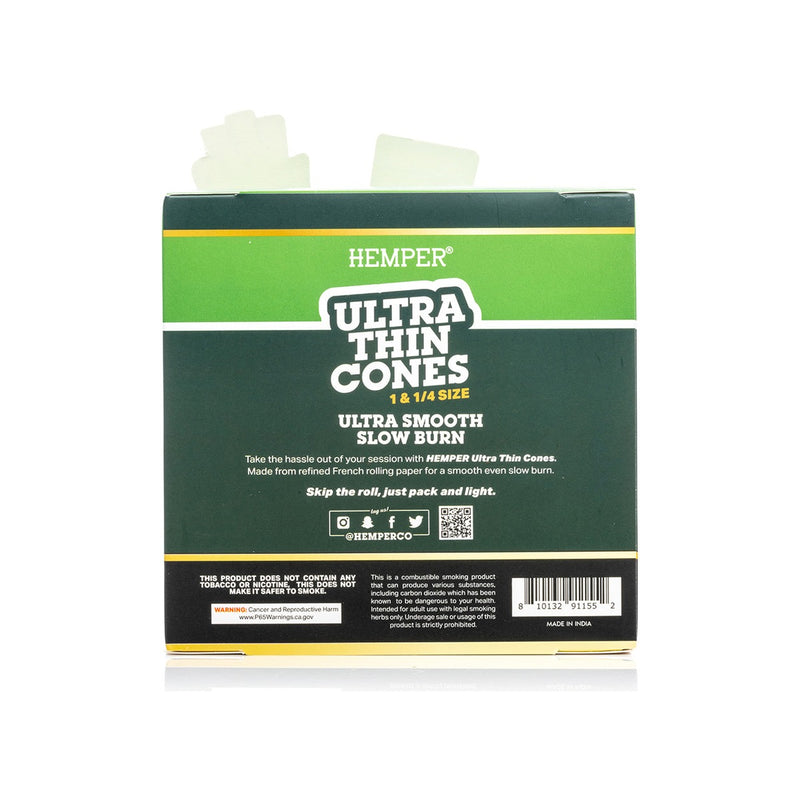 Hemper Ultra Thin 1 1/4 Pre-Rolled Cones French White Paper 6pcs