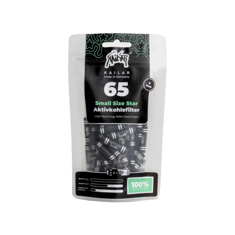Kailar Aktivkohlefilter Star - Black (Pack of 65)