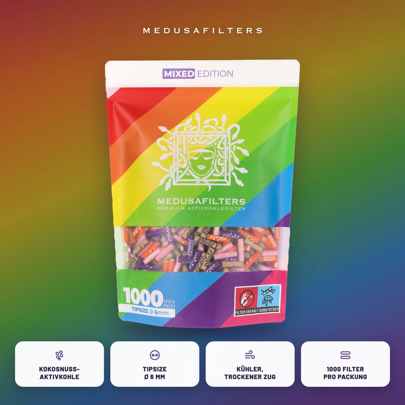Medusa Aktivkohlefilter - Rainbow (1000 Stück)