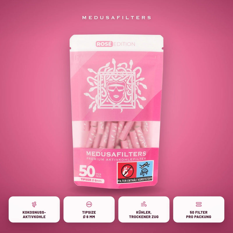 Medusa Aktivkohlefilter - Rose (Pack of 50)