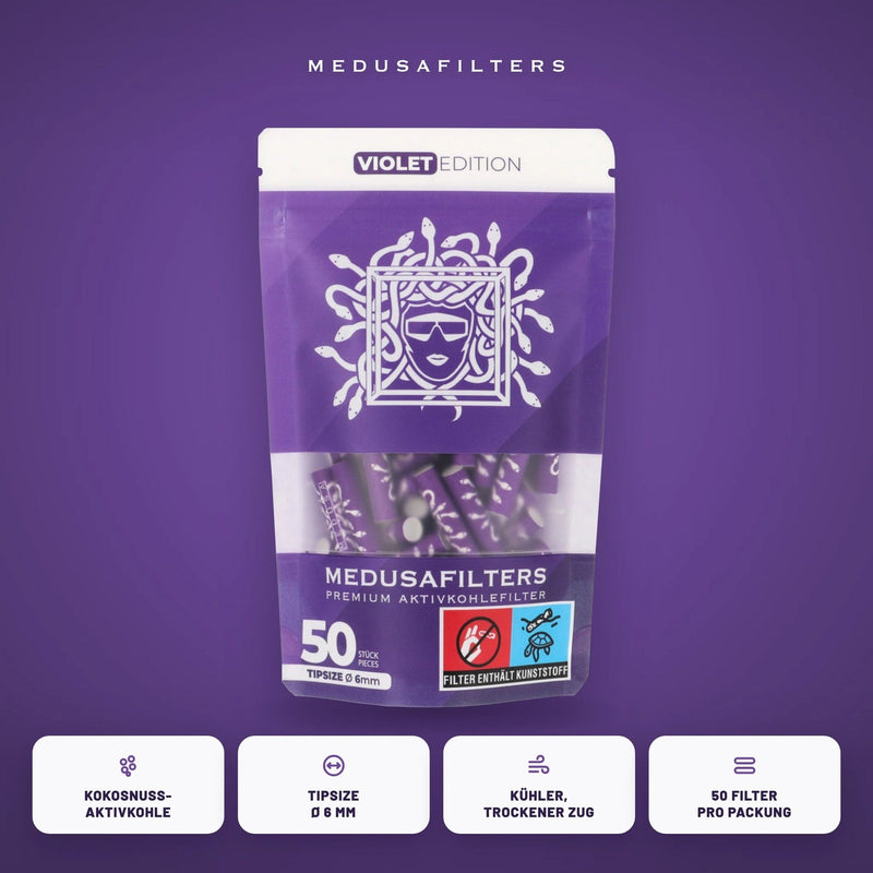 Medusa Aktivkohlefilter - Violet (Pack of 50)