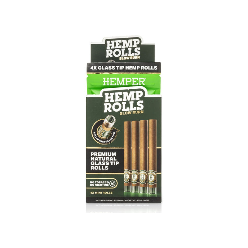 Hemper Pre-Rolled Glass Tipped Hemp Rolls Natural - Mini Size