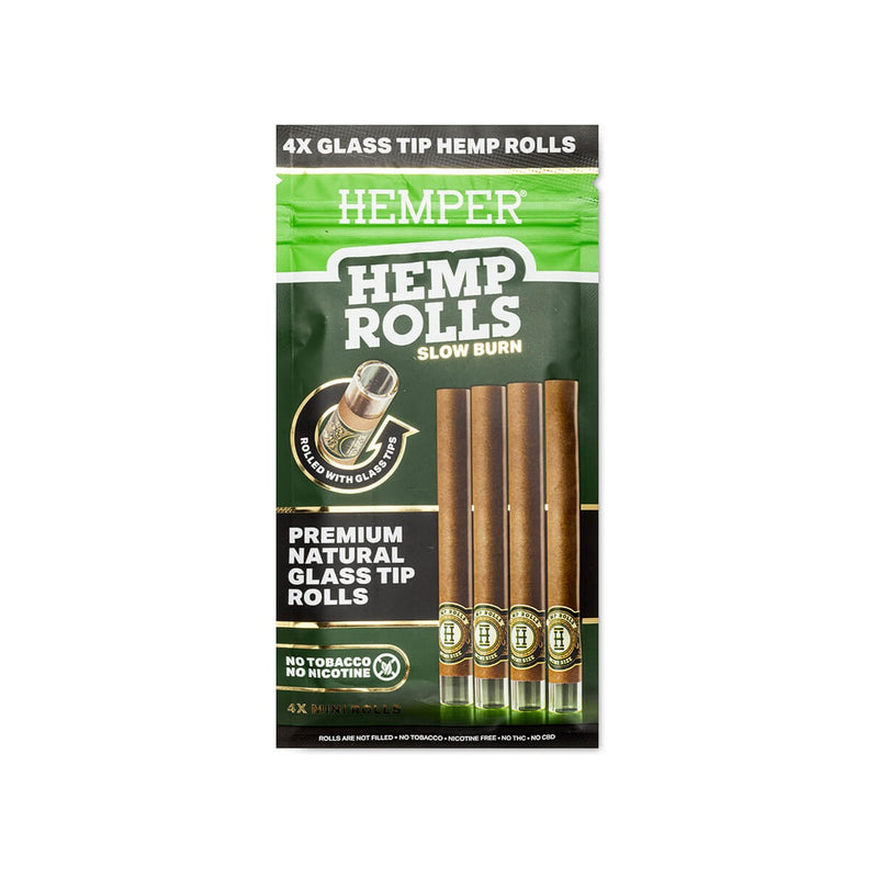 Hemper Pre-Rolled Glass Tipped Hemp Rolls Natural - Mini Size