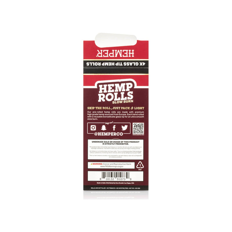 Hemper Pre-Rolled Glass Tipped Hemp Rolls Sweet - Mini Size