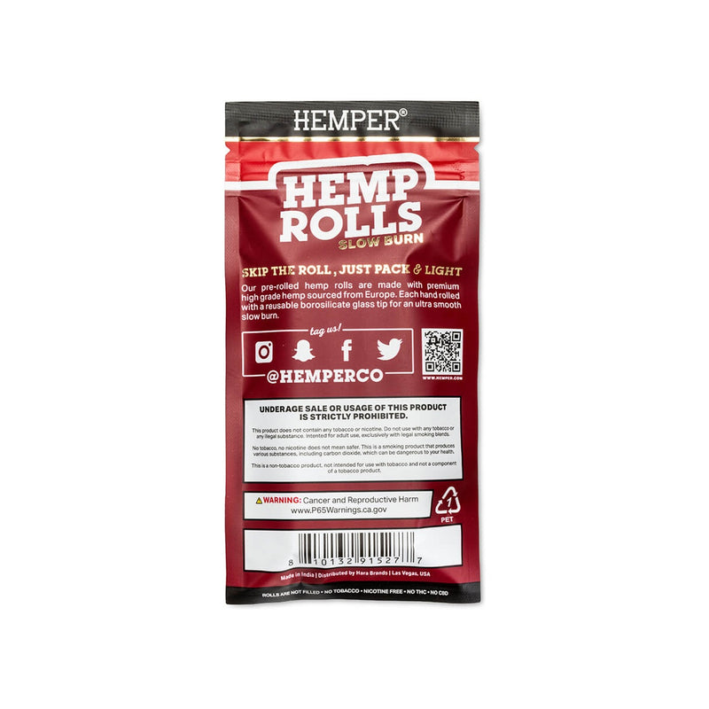 Hemper Pre-Rolled Glass Tipped Hemp Rolls Sweet - Mini Size