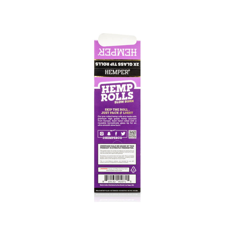 Hemper Pre-Rolled Glass Tipped Hemp Rolls Grape - King Size