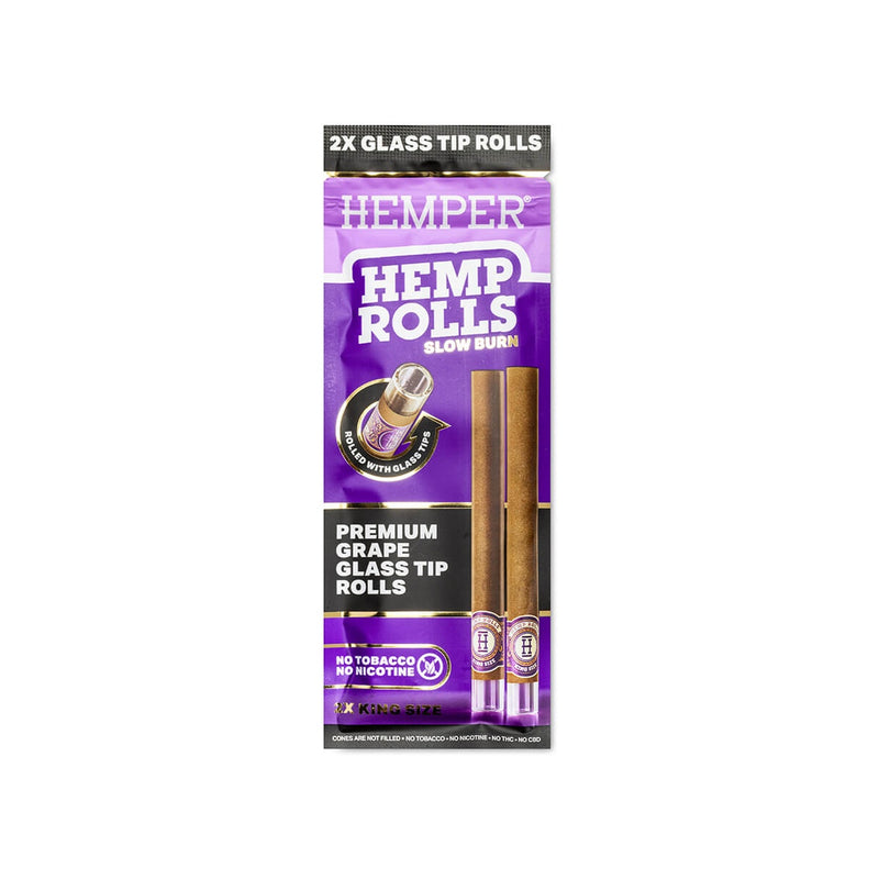 Hemper Pre-Rolled Glass Tipped Hemp Rolls Grape - King Size