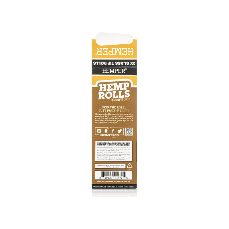 Hemper Pre-Rolled Glass Tipped Hemp Rolls Honey - King Size