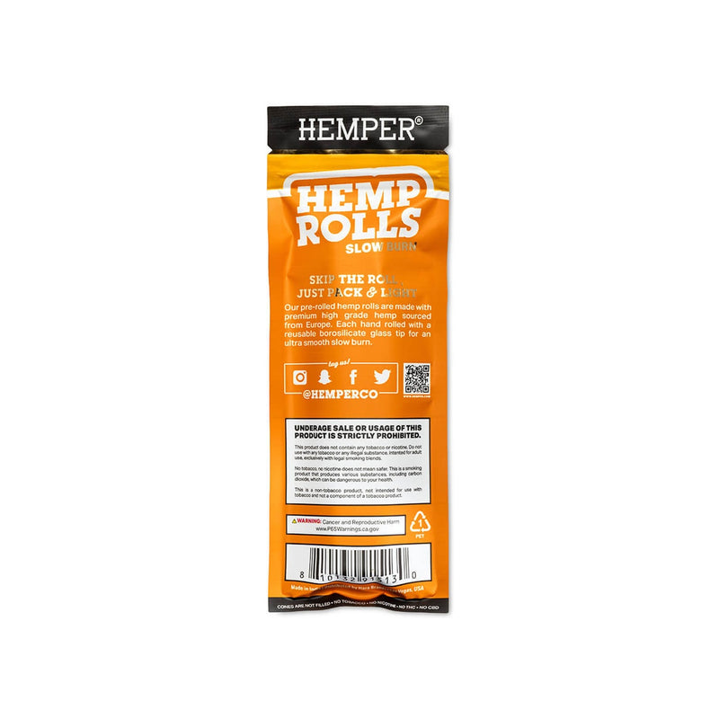 Hemper Pre-Rolled Glass Tipped Hemp Rolls Mango - King Size