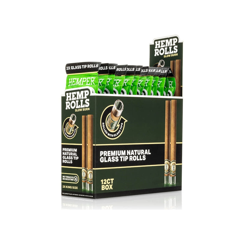 Hemper Pre-Rolled Glass Tipped Hemp Rolls Natural - King Size