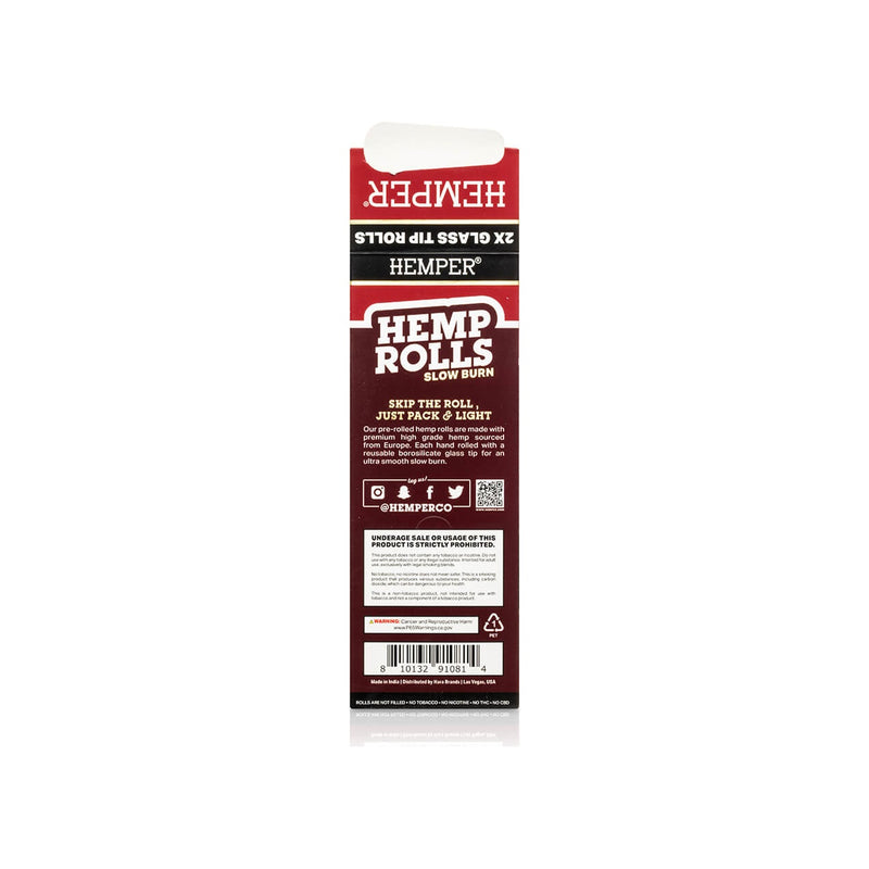 Hemper Pre-Rolled Glass Tipped Hemp Rolls Sweet - King Size