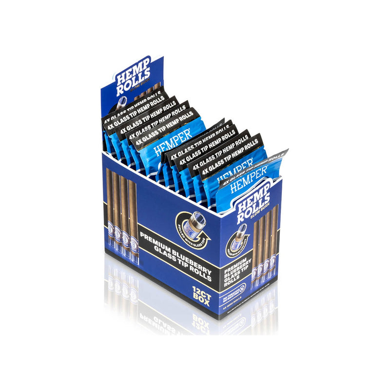 Hemper Pre-Rolled Glass Tipped Hemp Rolls Blueberry - Mini Size