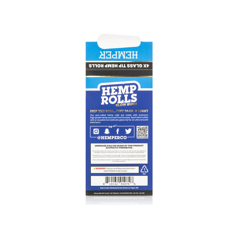 Hemper Pre-Rolled Glass Tipped Hemp Rolls Blueberry - Mini Size