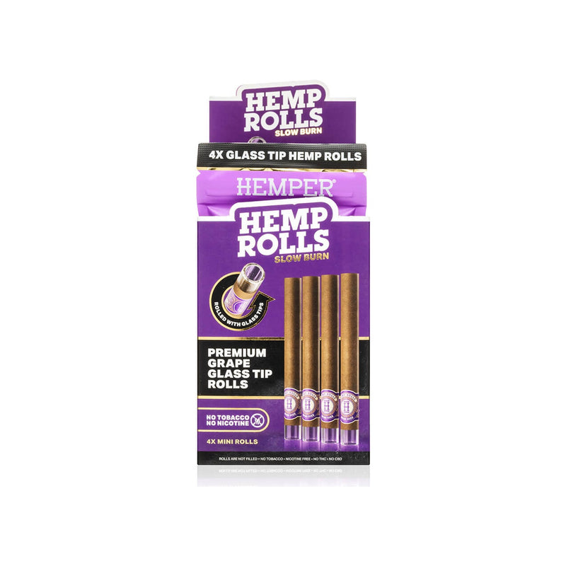 Hemper Pre-Rolled Glass Tipped Hemp Rolls Grape - Mini Size