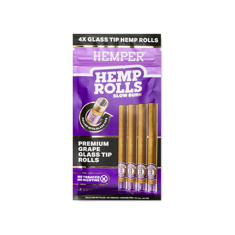 Hemper Pre-Rolled Glass Tipped Hemp Rolls Grape - Mini Size