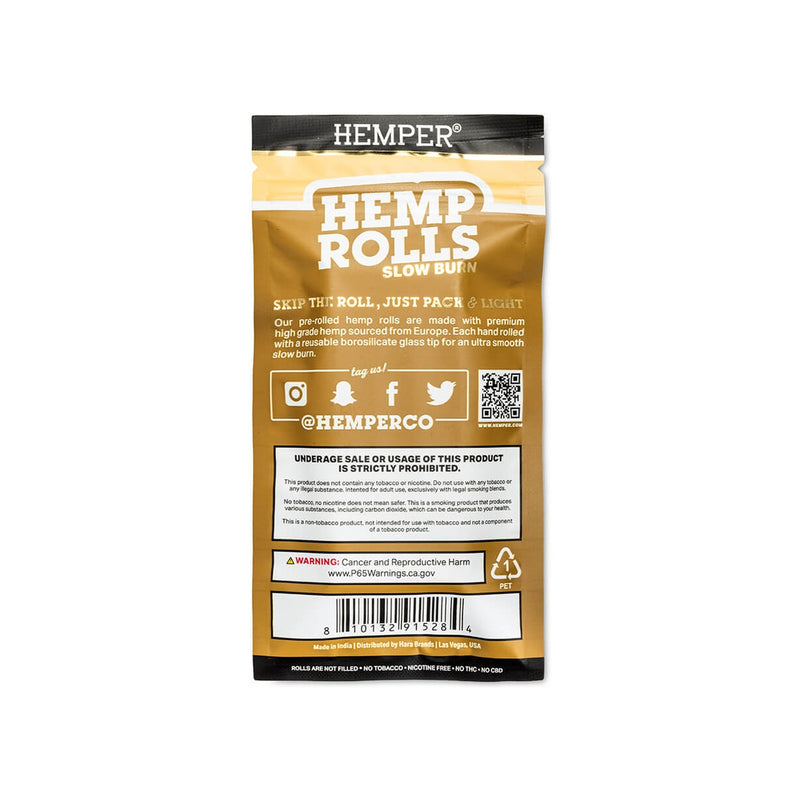 Hemper Pre-Rolled Glass Tipped Hemp Rolls Honey - Mini Size