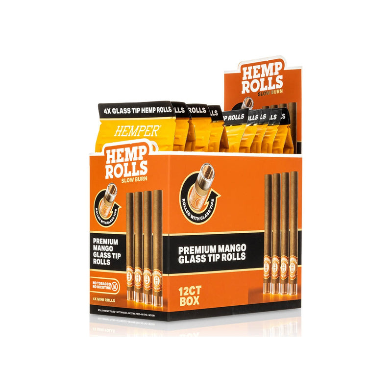 Hemper Pre-Rolled Glass Tipped Hemp Rolls Mango - Mini Size