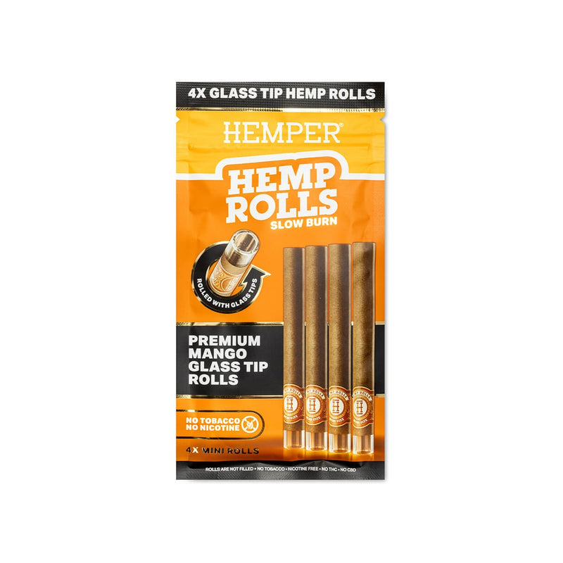 Hemper Pre-Rolled Glass Tipped Hemp Rolls Mango - Mini Size