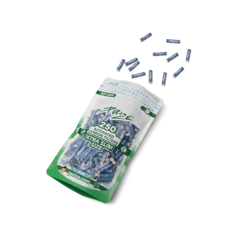 Purize Aktivkohlefilter XTRA Slim - Blue (Pack of 250)