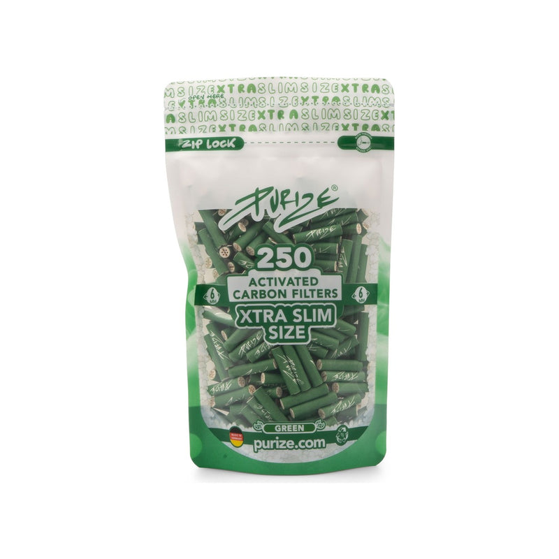 Purize Aktivkohlefilter XTRA Slim - Green (Pack of 250)