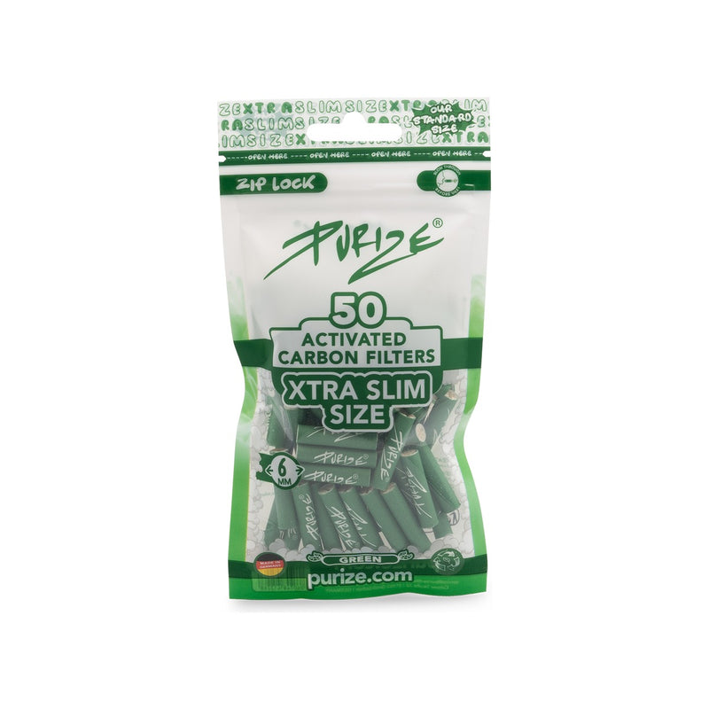Purize Aktivkohlefilter XTRA Slim - Green (Pack of 50)