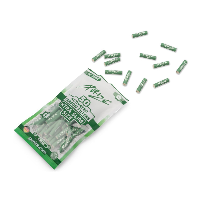 Purize Aktivkohlefilter XTRA Slim - Green (Pack of 50)