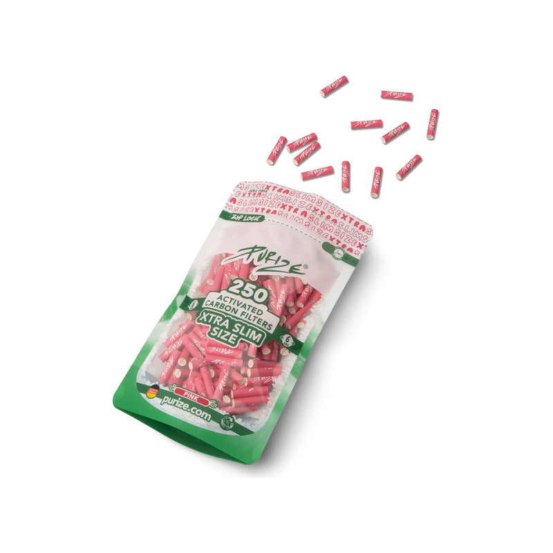 Purize Aktivkohlefilter XTRA Slim - Pink (Pack of 250)