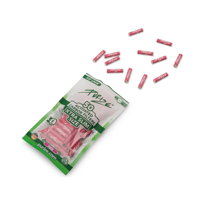 Purize Aktivkohlefilter XTRA Slim - Pink (Pack of 50)