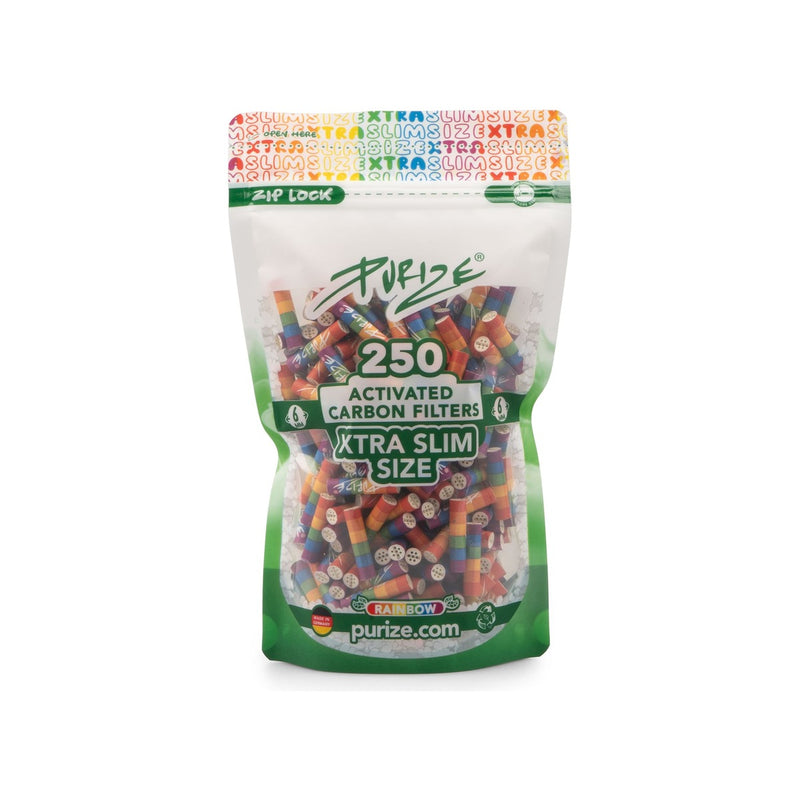 Purize Aktivkohlefilter XTRA Slim - Rainbow (Pack of 250)