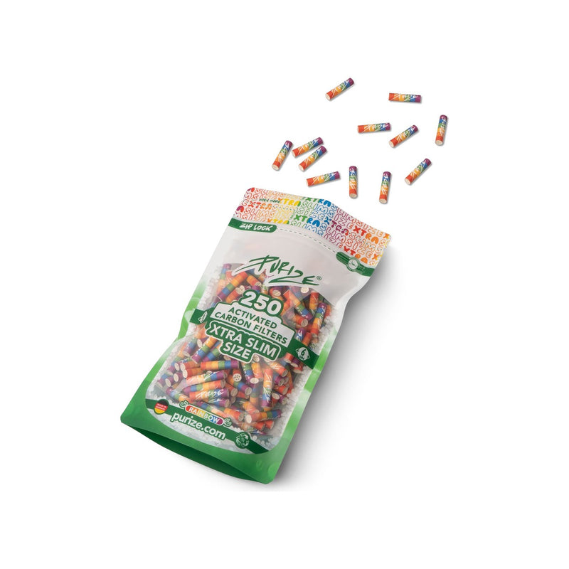 Purize Aktivkohlefilter XTRA Slim - Rainbow (Pack of 250)