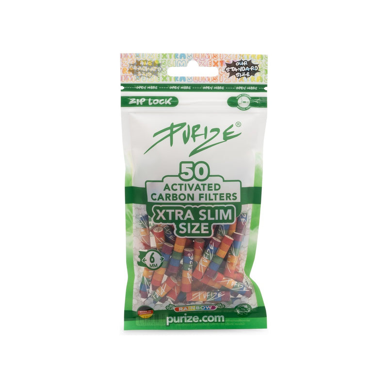 Purize Aktivkohlefilter XTRA Slim - Rainbow (Pack of 50)
