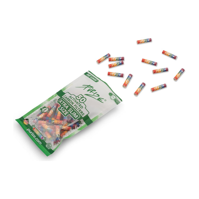 Purize Aktivkohlefilter XTRA Slim - Rainbow (Pack of 50)
