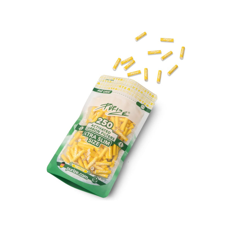 Purize Aktivkohlefilter XTRA Slim - Yellow (Pack of 250)