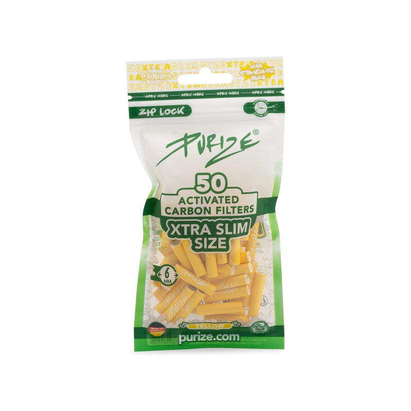 Purize Aktivkohlefilter XTRA Slim - Yellow (Pack of 50)