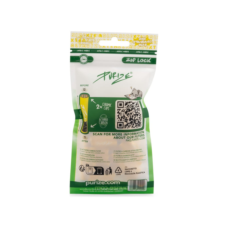 Purize Aktivkohlefilter XTRA Slim - Yellow (Pack of 50)
